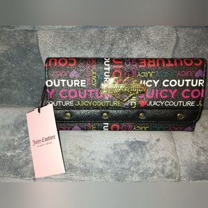 Black Juicy Couture Elongated Flap Wallet
